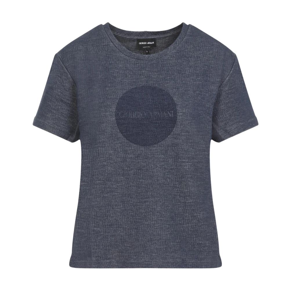 Giorgio Armani Blauw Melange T-Shirt Gray Dames