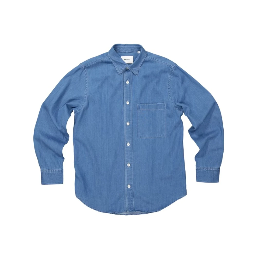 Blue Nn.07 No Nationality Cohen Shirt 5768 Bluser Skjorter