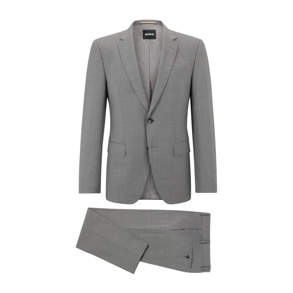 Boss Klassieke wollen pak Gray Heren