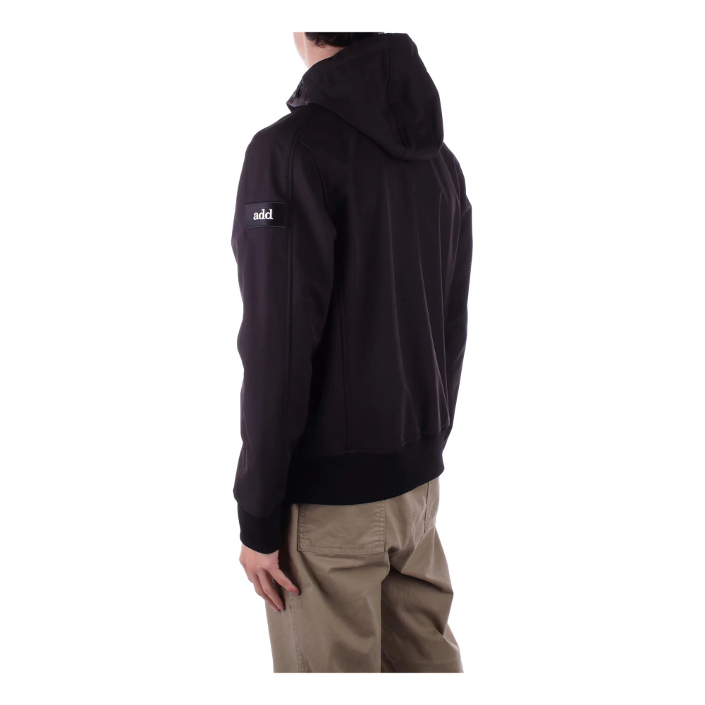 add Zwarte hoodie met ritssluiting zakken Black Heren