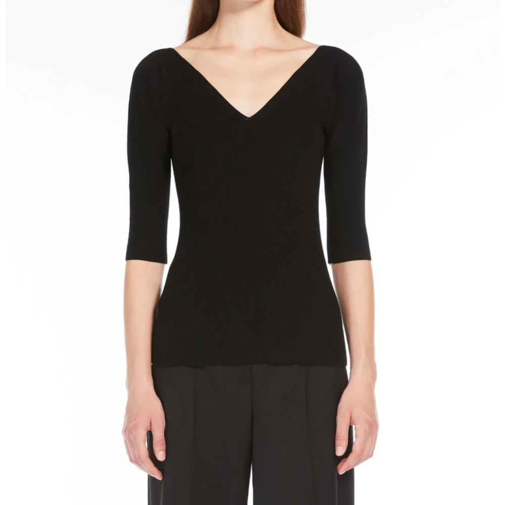 Max Mara Weekend Zwarte Oceano Sweaters Black Dames