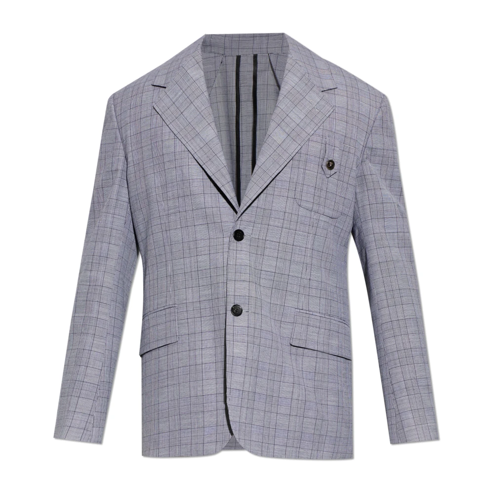 Versace Herr Grå Jackor Xl, Ullblazer Med Rutmönster