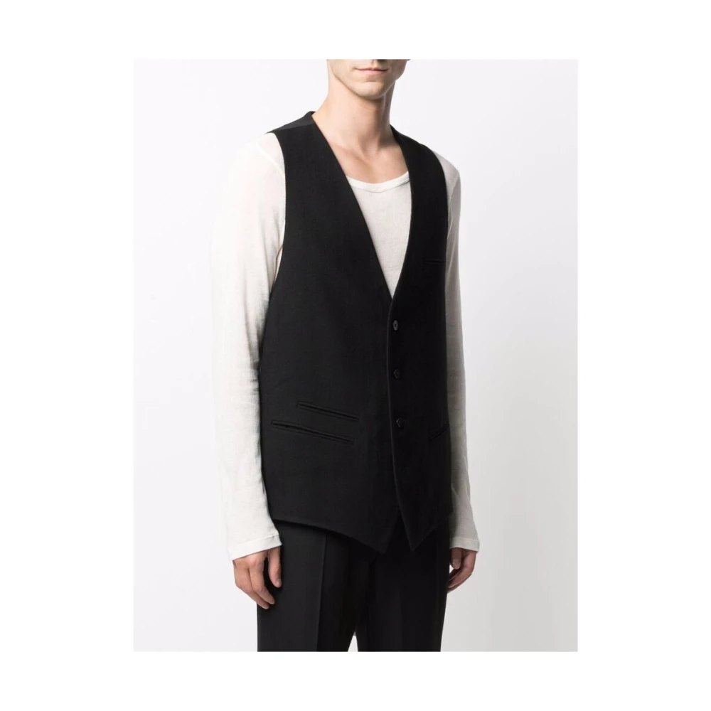 Ann Demeulemeester Zwarte wollen oversized vest Black Heren