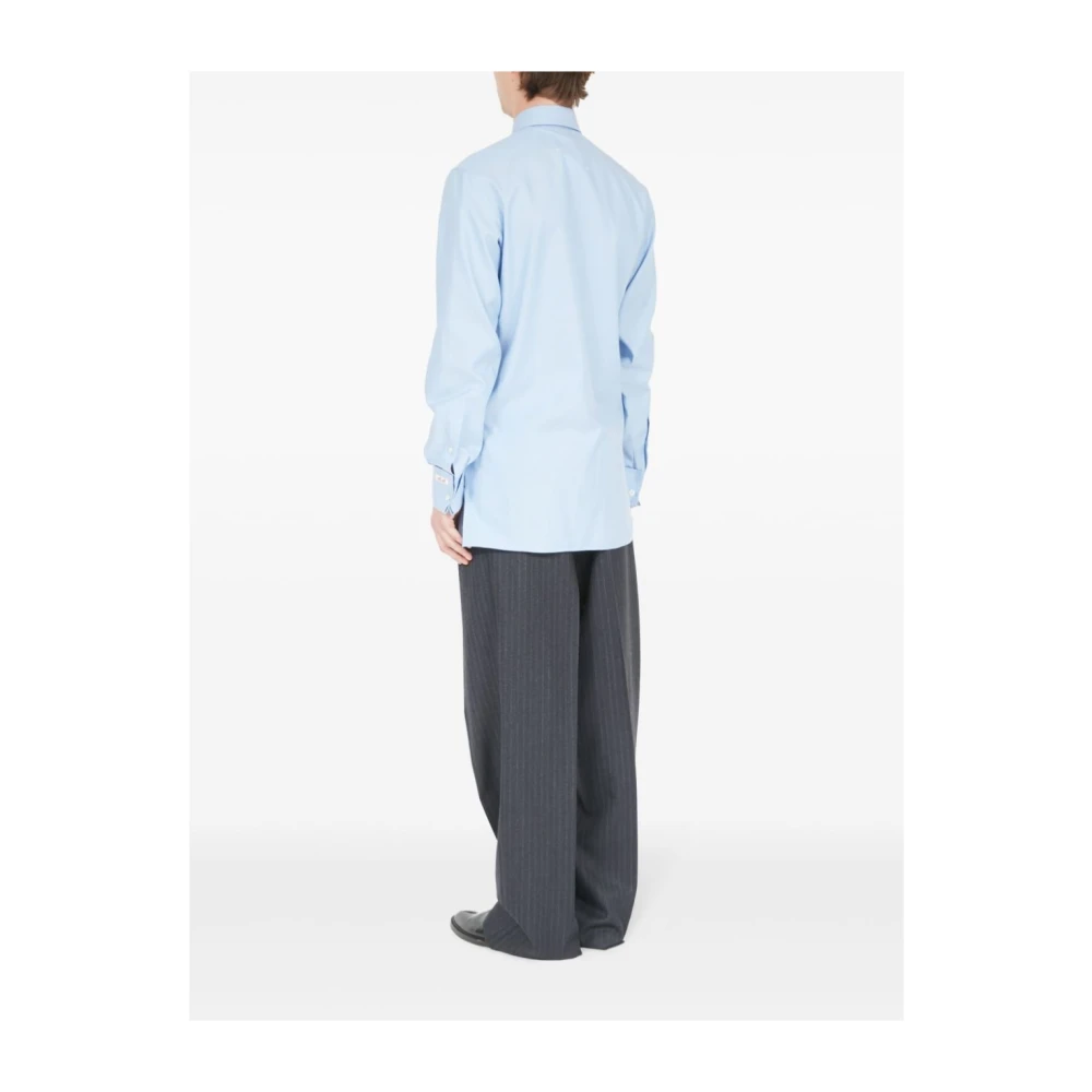 Maison Margiela Blauwe Oxford Katoenen Overhemd Blue Heren