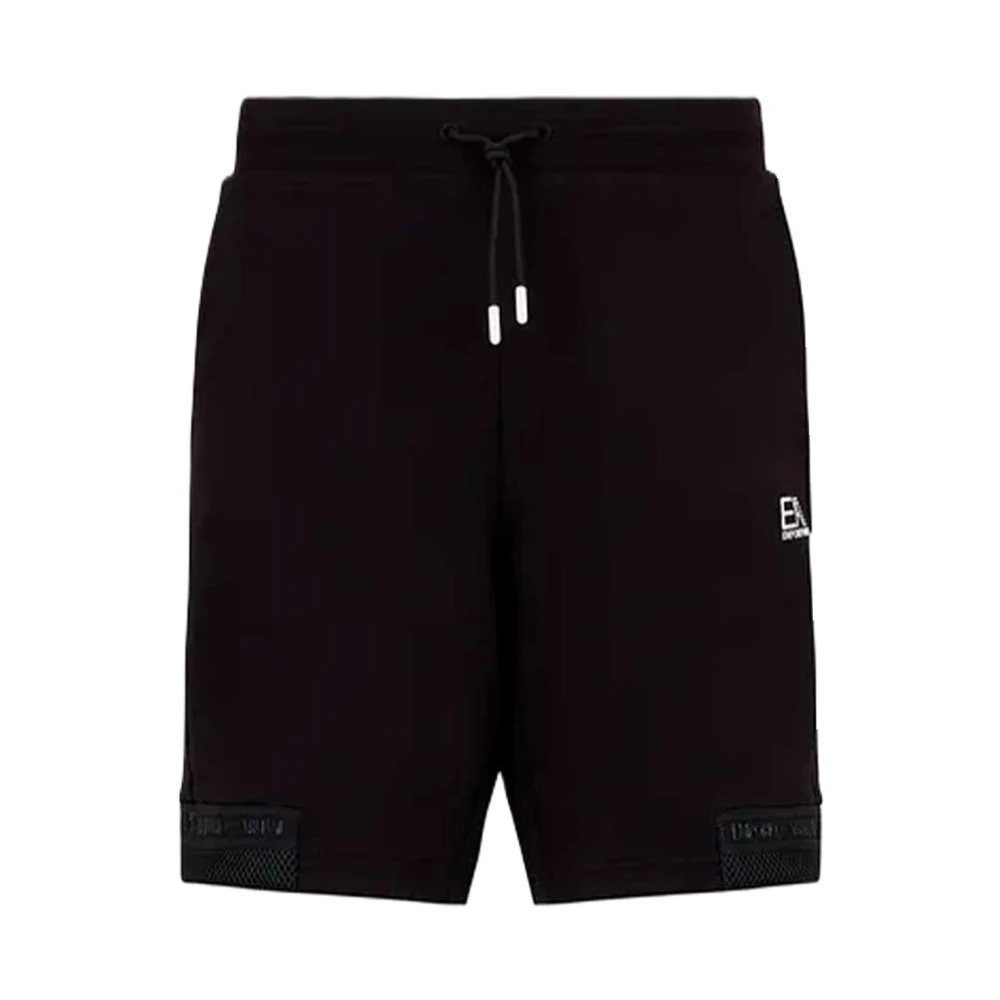 Emporio Armani EA7 Shorts met Logodetail Zwart Black Heren