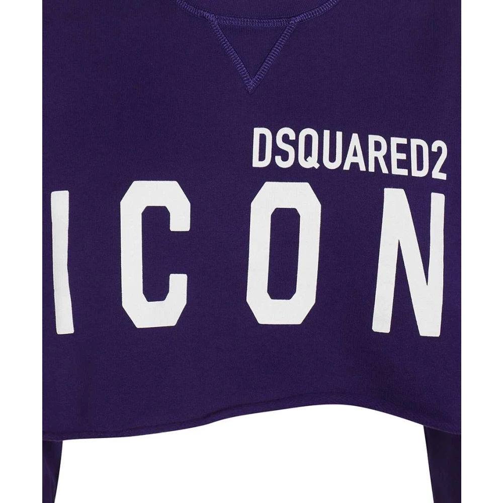 Dsquared2 Katoenen sweatshirt met logo detail Purple Dames