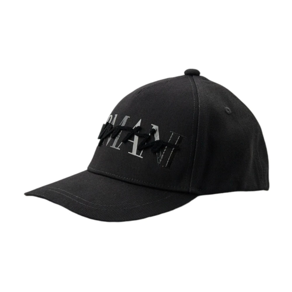 Emporio Armani Zwarte Baseballpet met Logobedrukking Black Dames