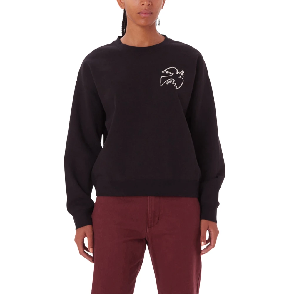 Obey Peace Dove Crew Sweatshirt Black Dames