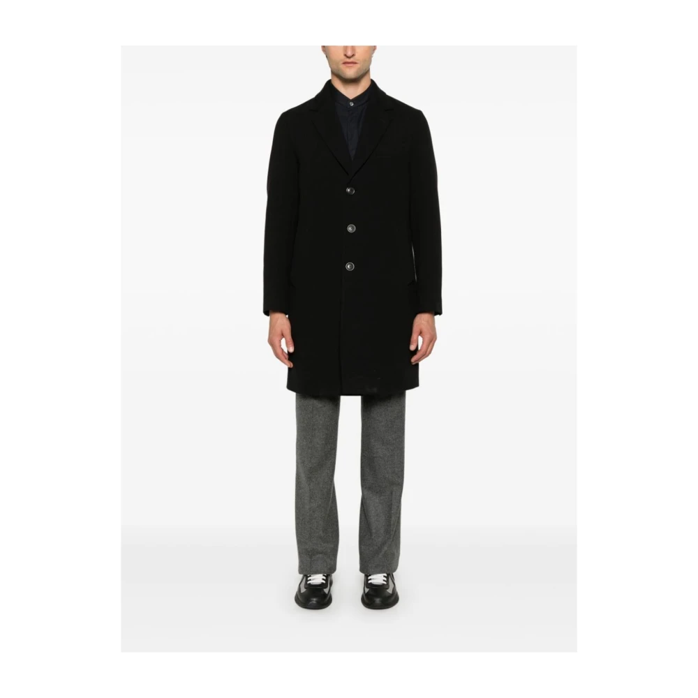 Circolo 1901 Lange Zwarte Katoenen Jas Mannen Black Heren
