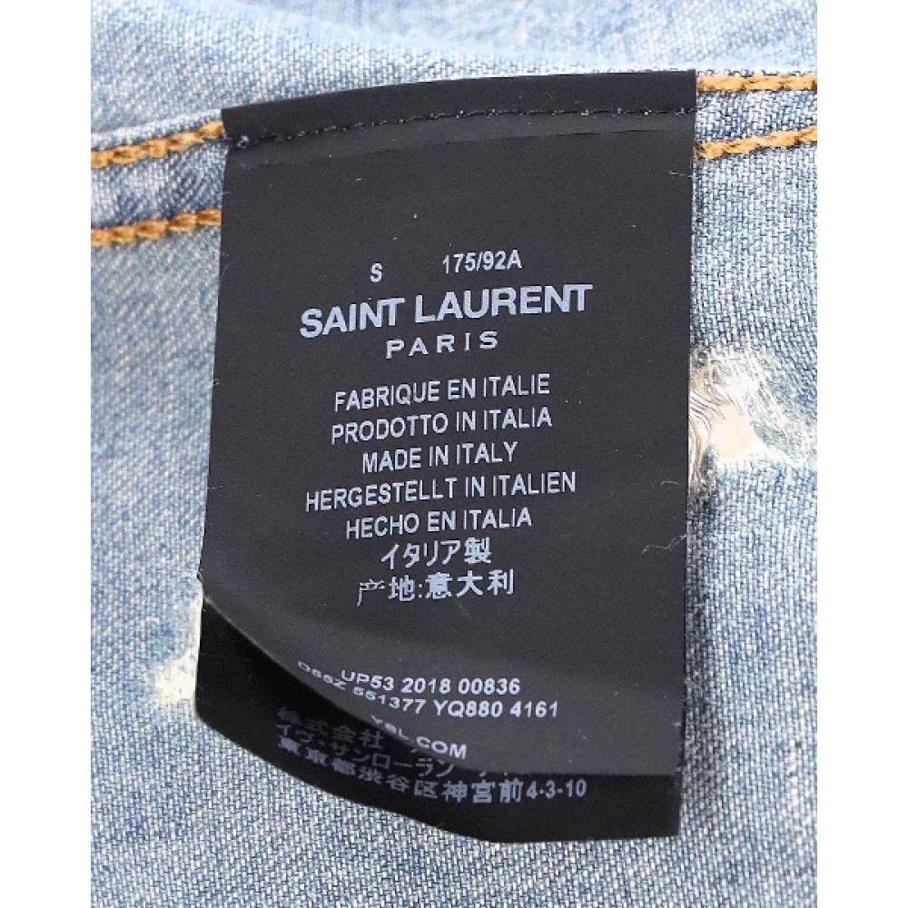Saint Laurent Vintage Pre-owned Cotton tops Blue Heren
