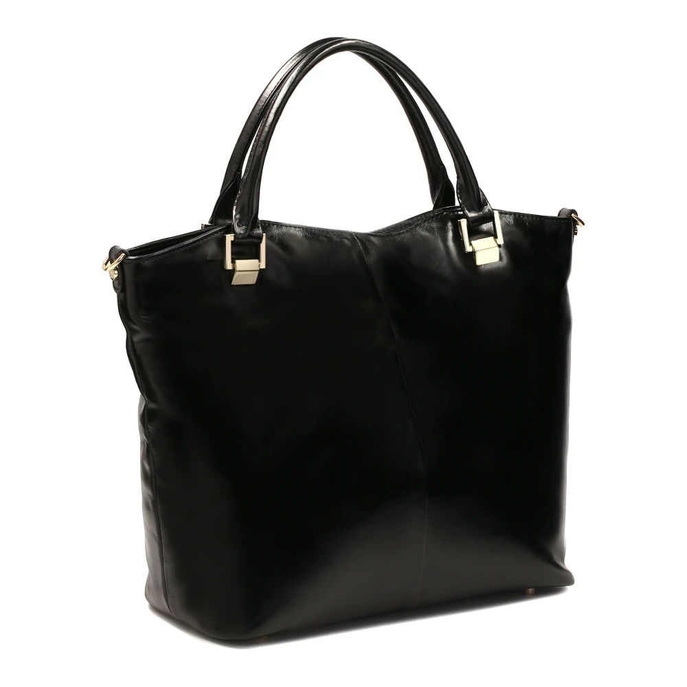 Kazar Grote casual leren handtas Black Dames