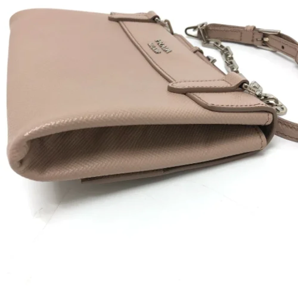 Prada Vintage Pre-owned Leather prada-bags Beige Dames