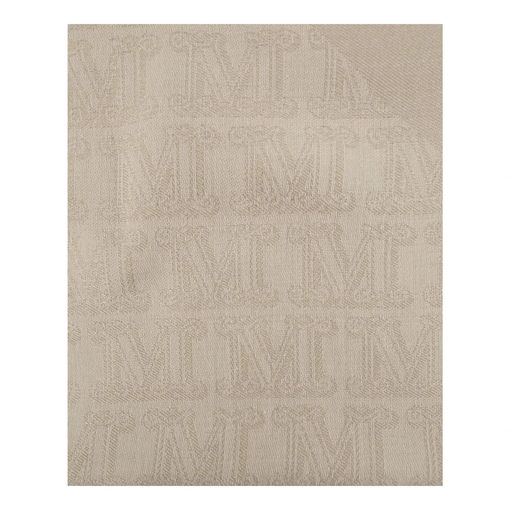 Max Mara Zijden en katoenen jacquard sjaal Beige Dames