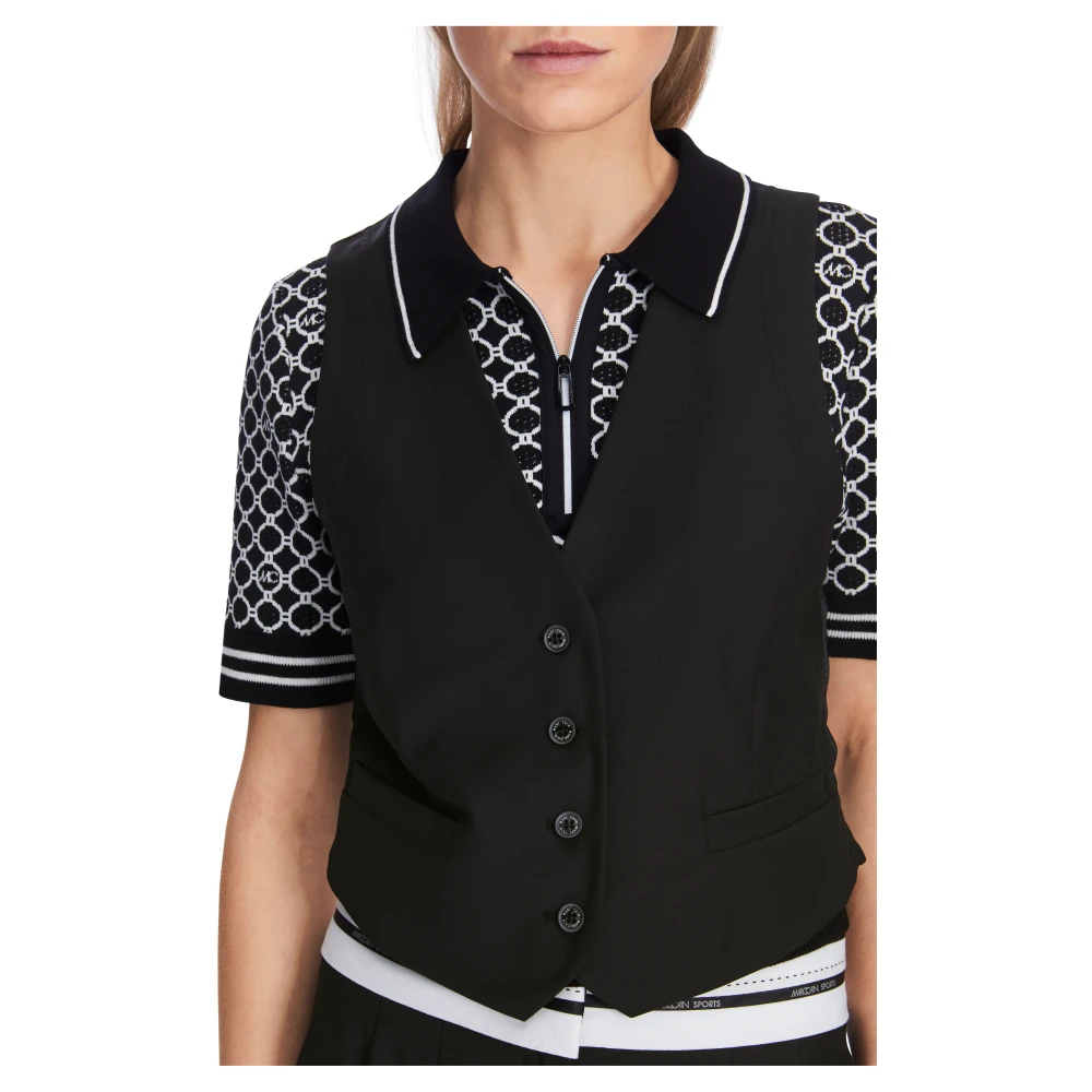 Marc Cain Aansluitende Vest met V-Hals Black Dames