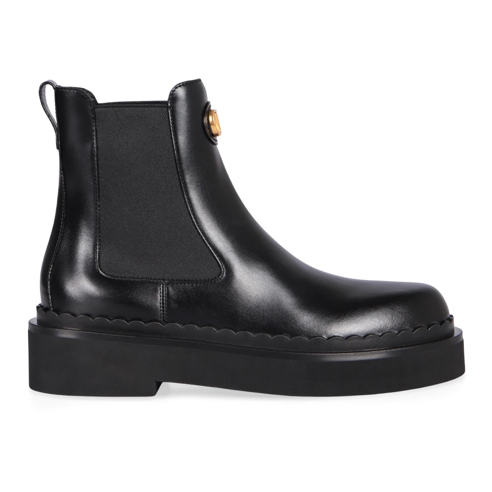 Valentino Gold/Black Vlogo Signature Leather Platform Boot - Image 2