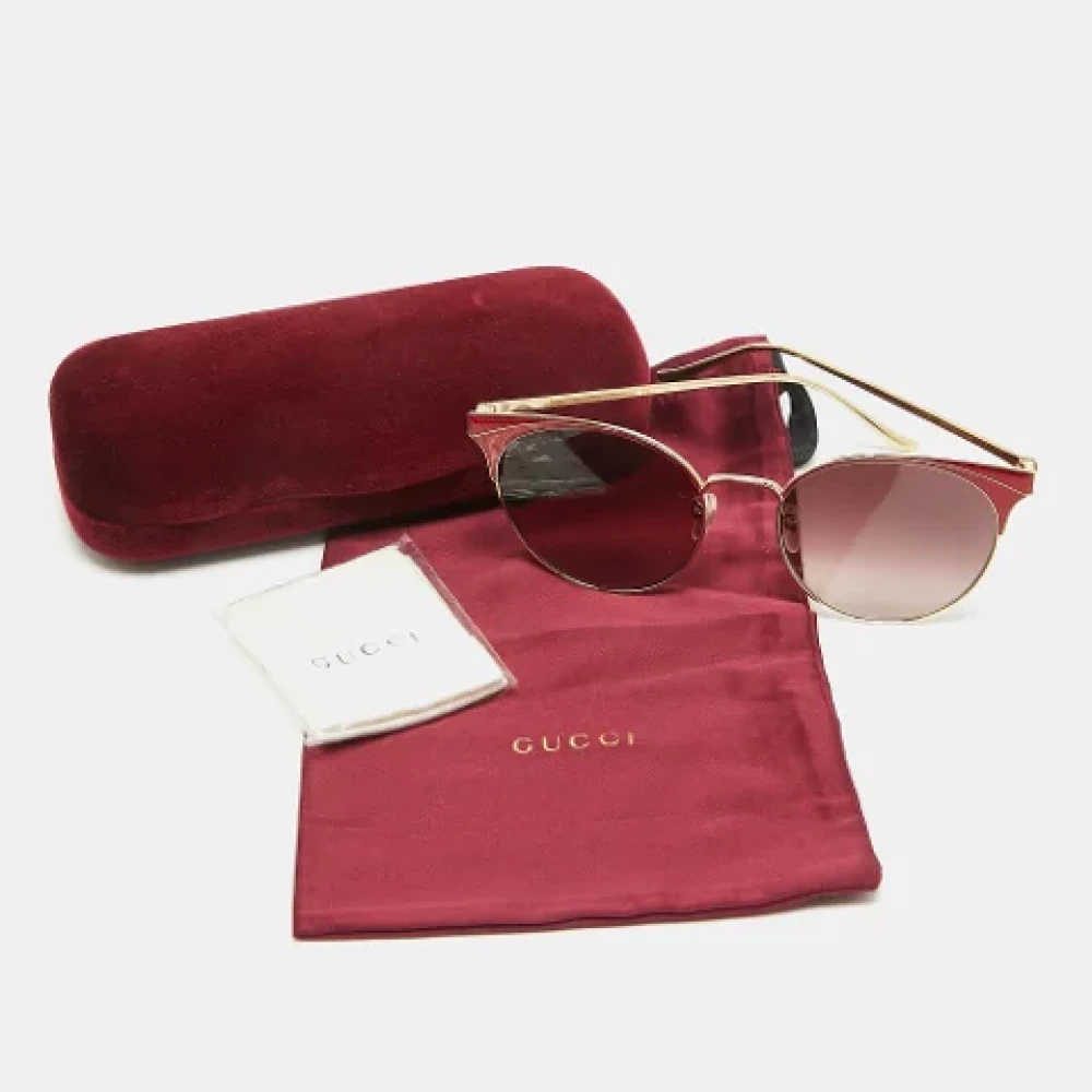 Gucci Vintage Pre-owned Metal sunglasses Red Dames