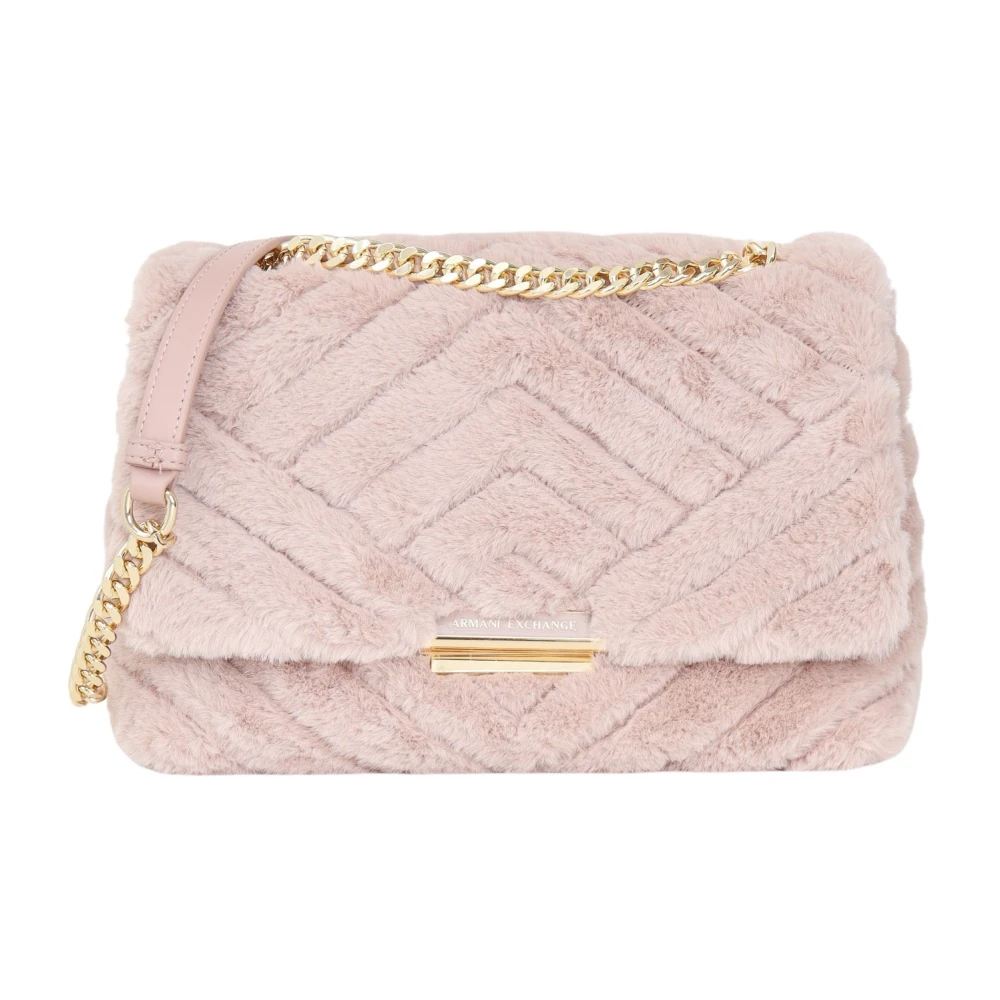 Armani Exchange Gestikte Zigzag Schoudertas Roze Pink Dames