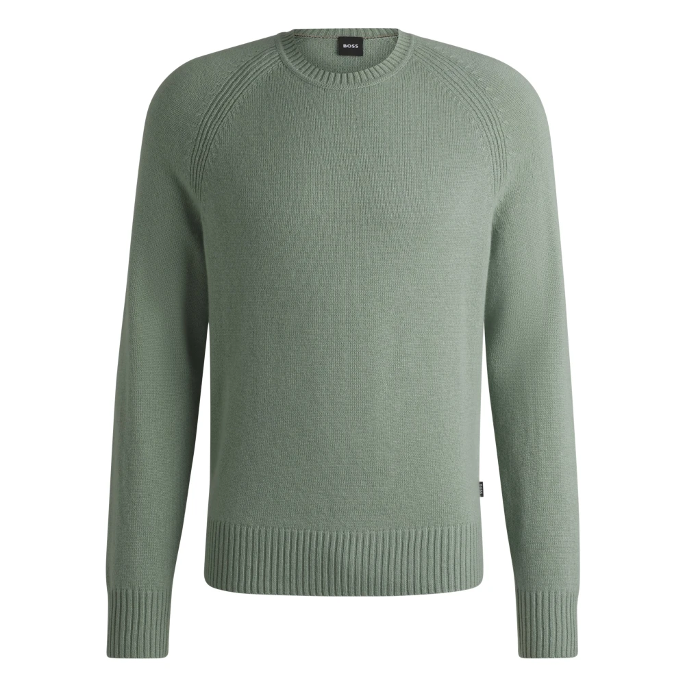 Hugo Boss Zachte Kasjmier Ronde Hals Trui Green Heren
