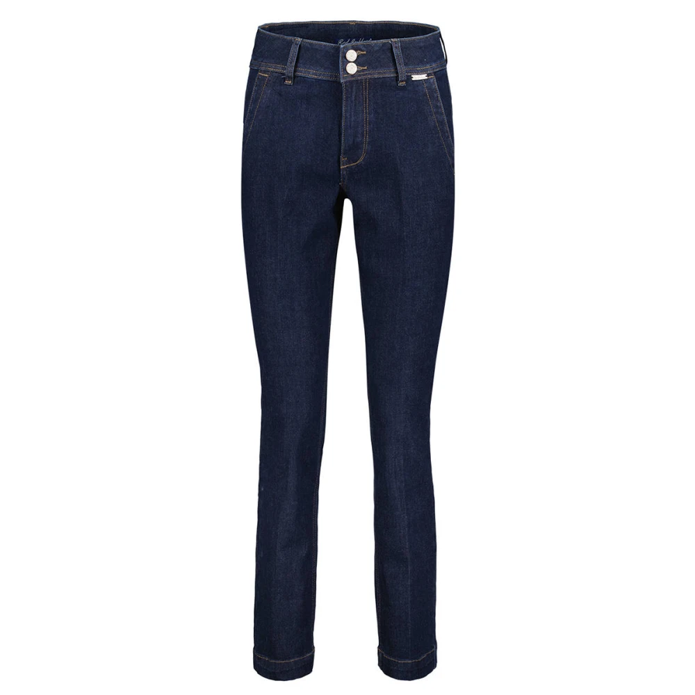 Red Button Donkerblauwe Chino Stijl Denim Broek Blue Dames