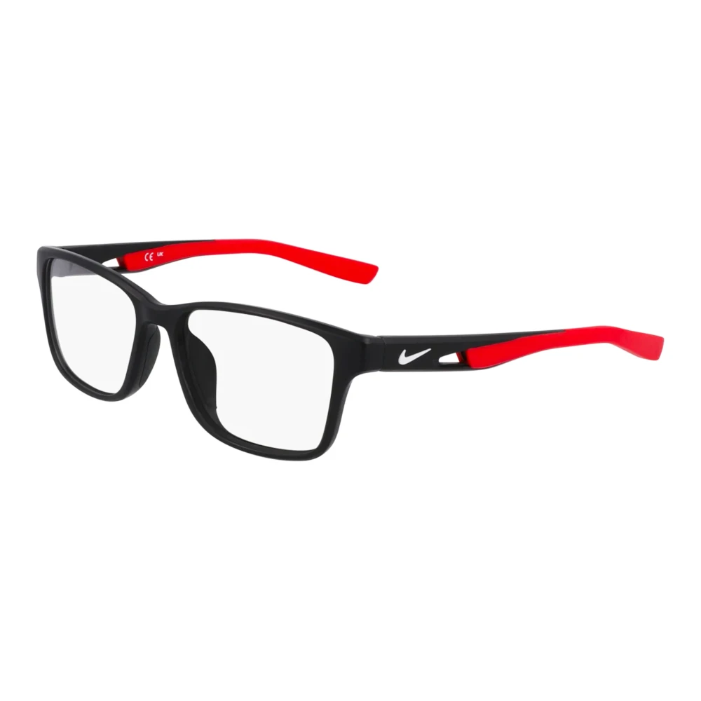 Nike Unisex Black Glasses, 50 Mm, Matte /University Red Eyewear Frames