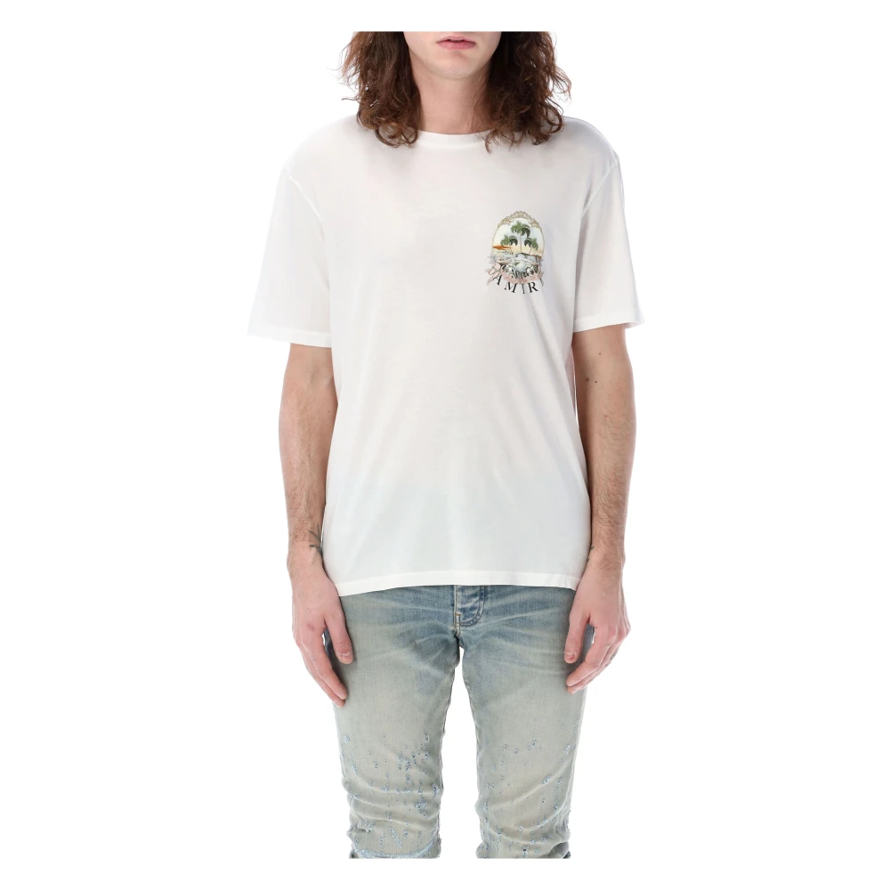 Amiri Cherub Palm Grafische T-shirt White Heren