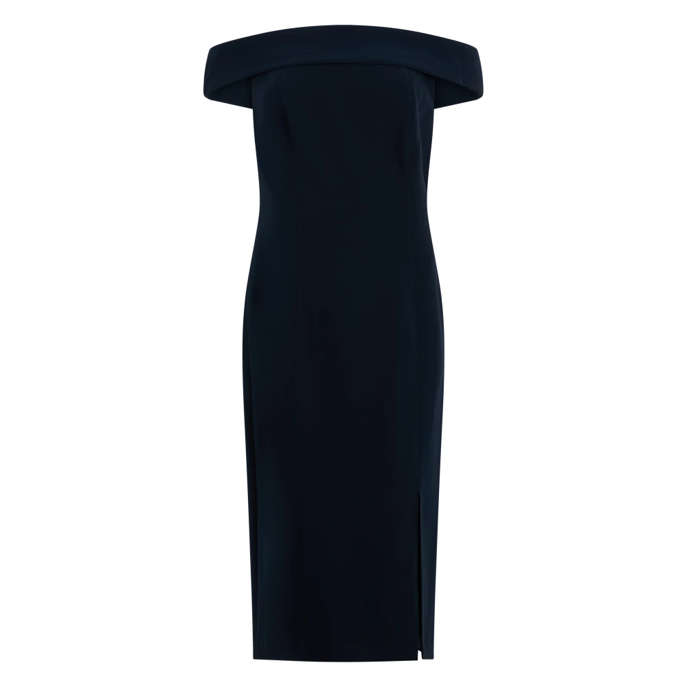 Ralph Lauren Women's Blue Party Dresses, Xs, Midi Dress With Exposed Shoulders