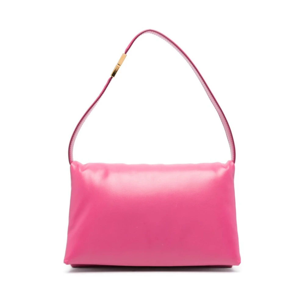 Fuchsia Rosa Skinn Crossbody Veske