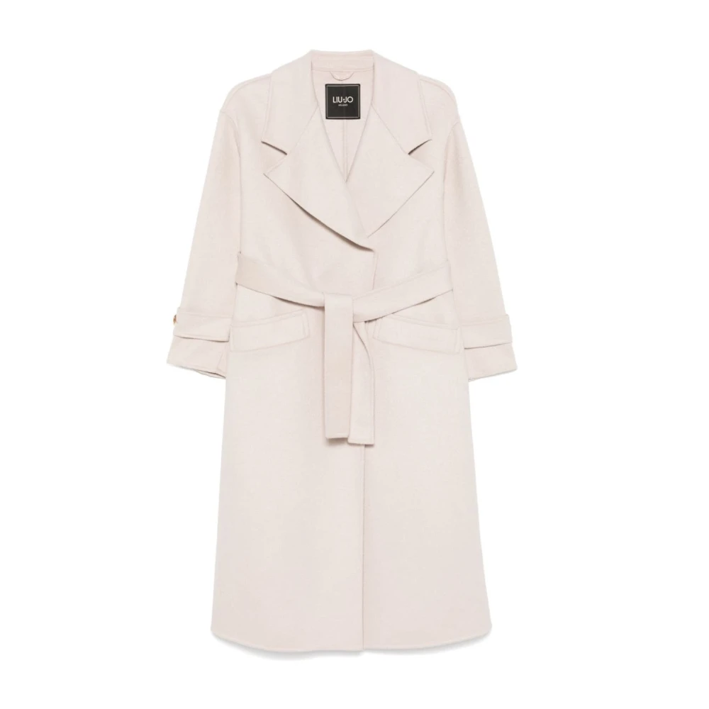 Liu Jo Wollen jas met riem Beige Dames