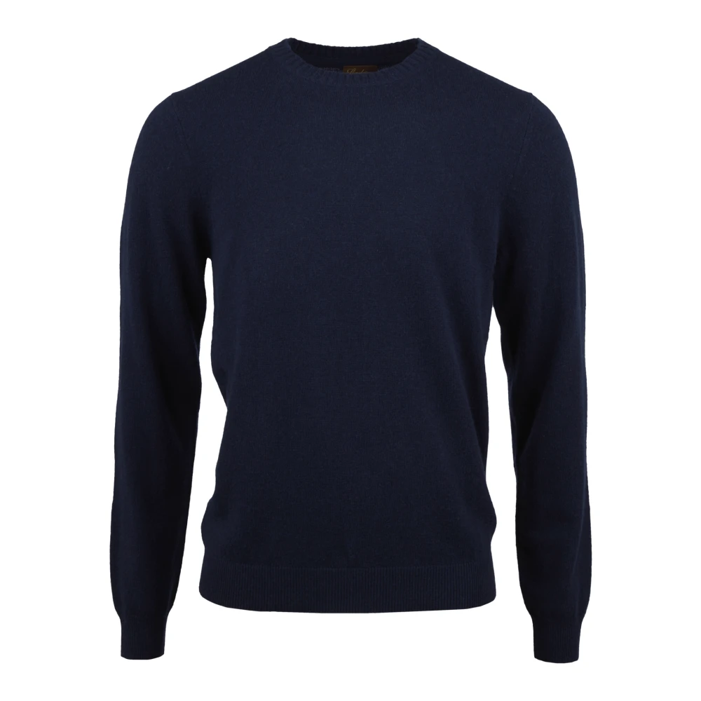 Stenströms Klassieke Cashmere Crew Neck Cardigan Blue Heren