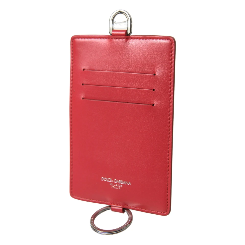 Dolce & Gabbana Rood leren keycord kaarthouder Red Unisex