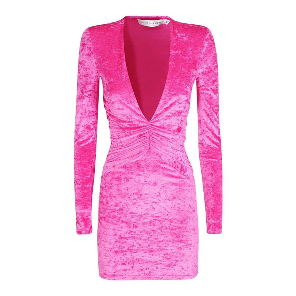 Amen Velvet Crush Jurk Pink Dames