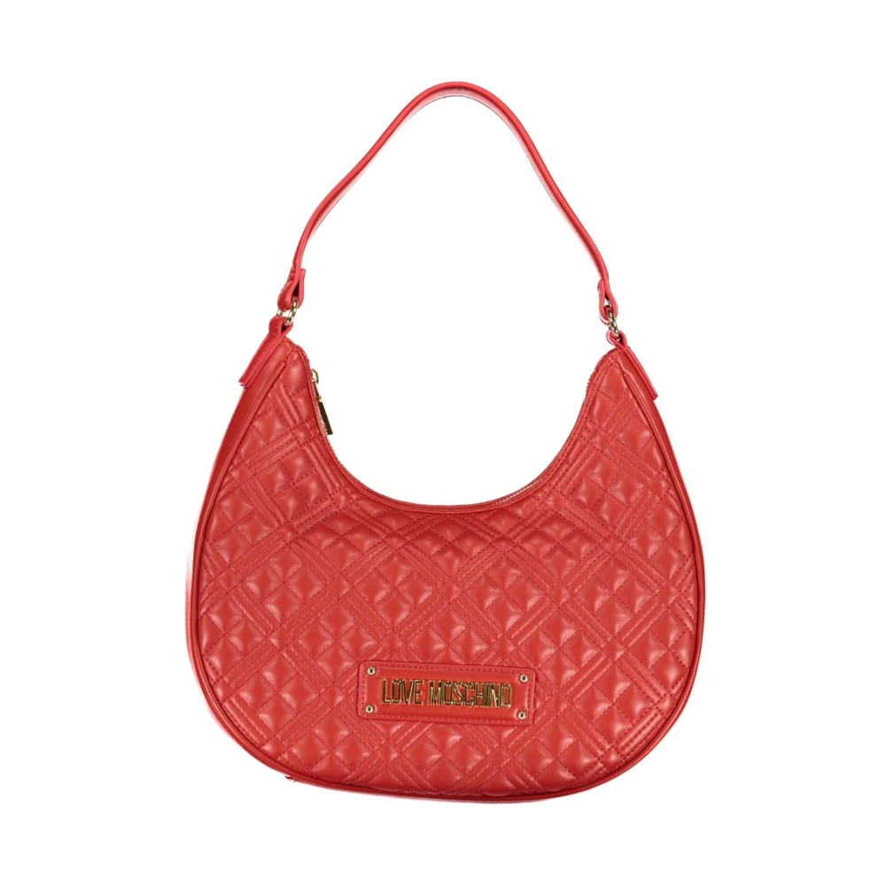 Love Moschino Rode Handtas met Verstelbare Band en Rits Red Dames