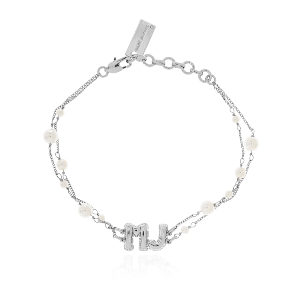 Marc Jacobs Women's Gray Bracelet With Artificial Pearl - Bracelets - One Size - Accessories