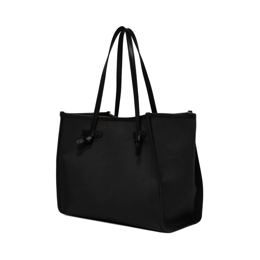 Gianni Chiarini Canvas handtas met leren handvatten Black Dames