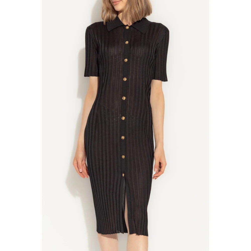 Versace Gestreepte jurk Black Dames