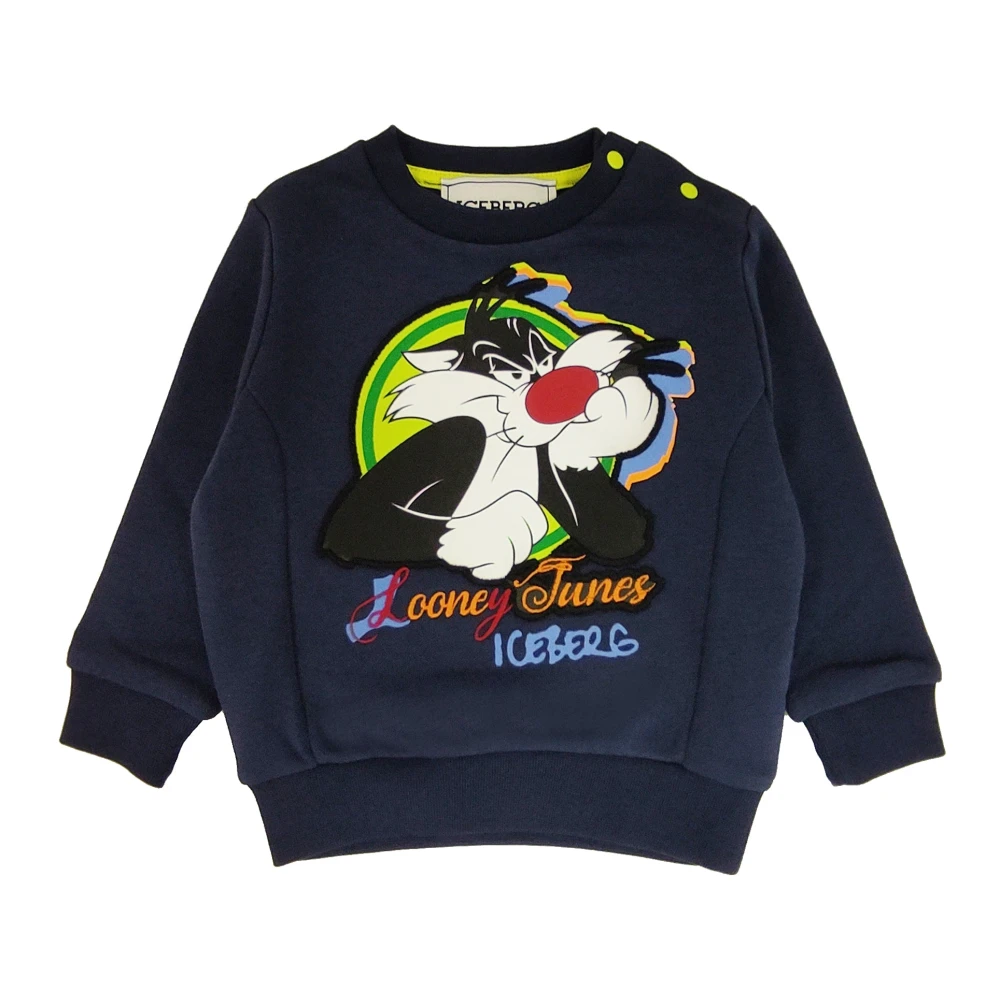 Iceberg Boys Blue Crewneck Sweatshirt - Kids Sweatshirts - 9 M - Kids