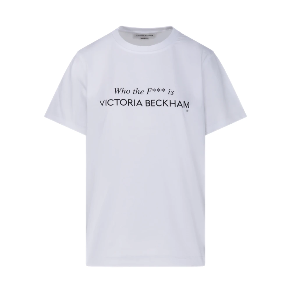 Victoria Beckham Wie is de Slogan T-Shirt White Dames