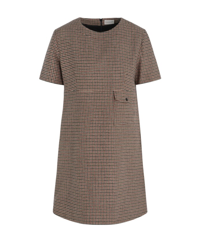 brown-short-cotton-dress-with-crew-neck