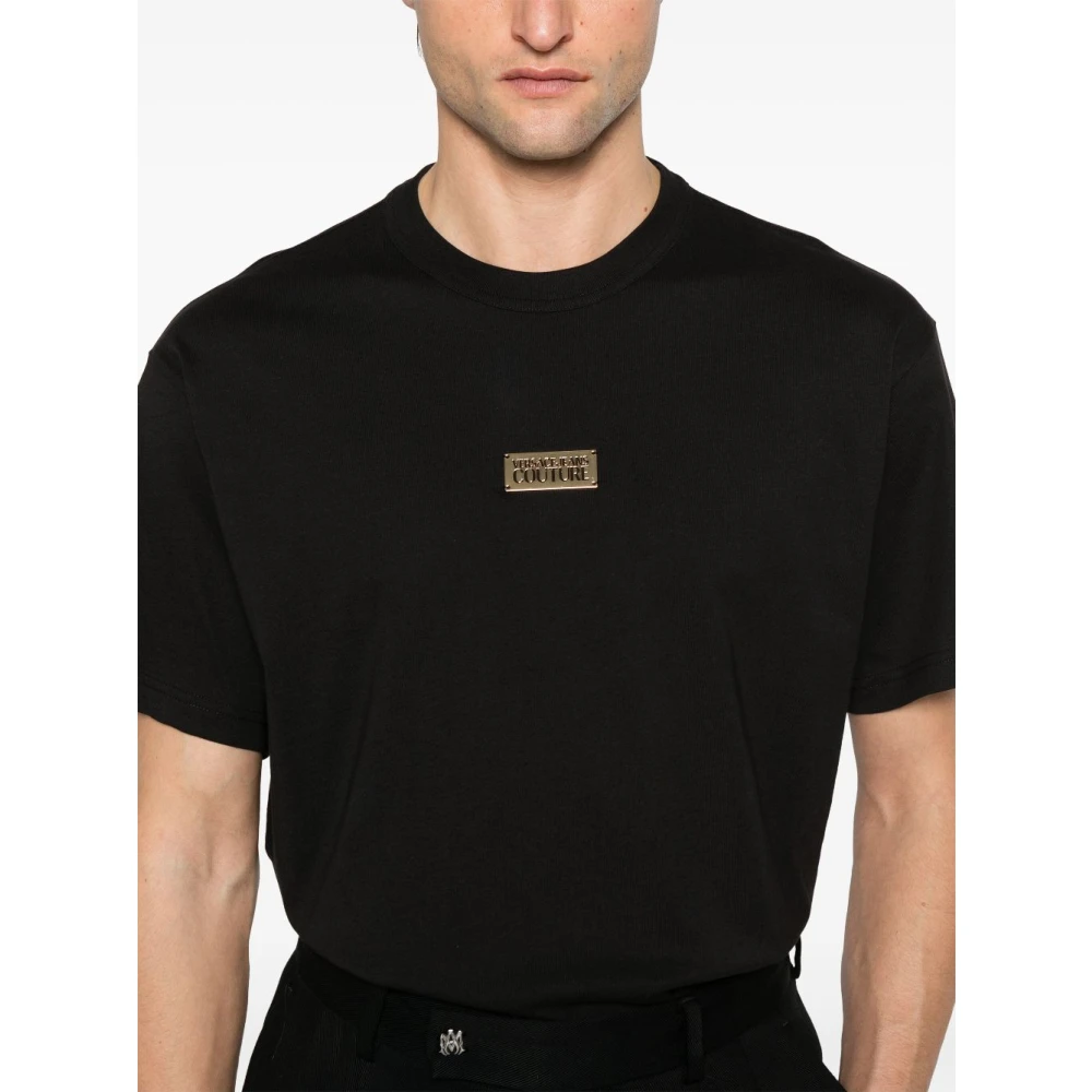Versace Jeans Couture Zwarte Crew Neck T-shirts en Polos Black Heren