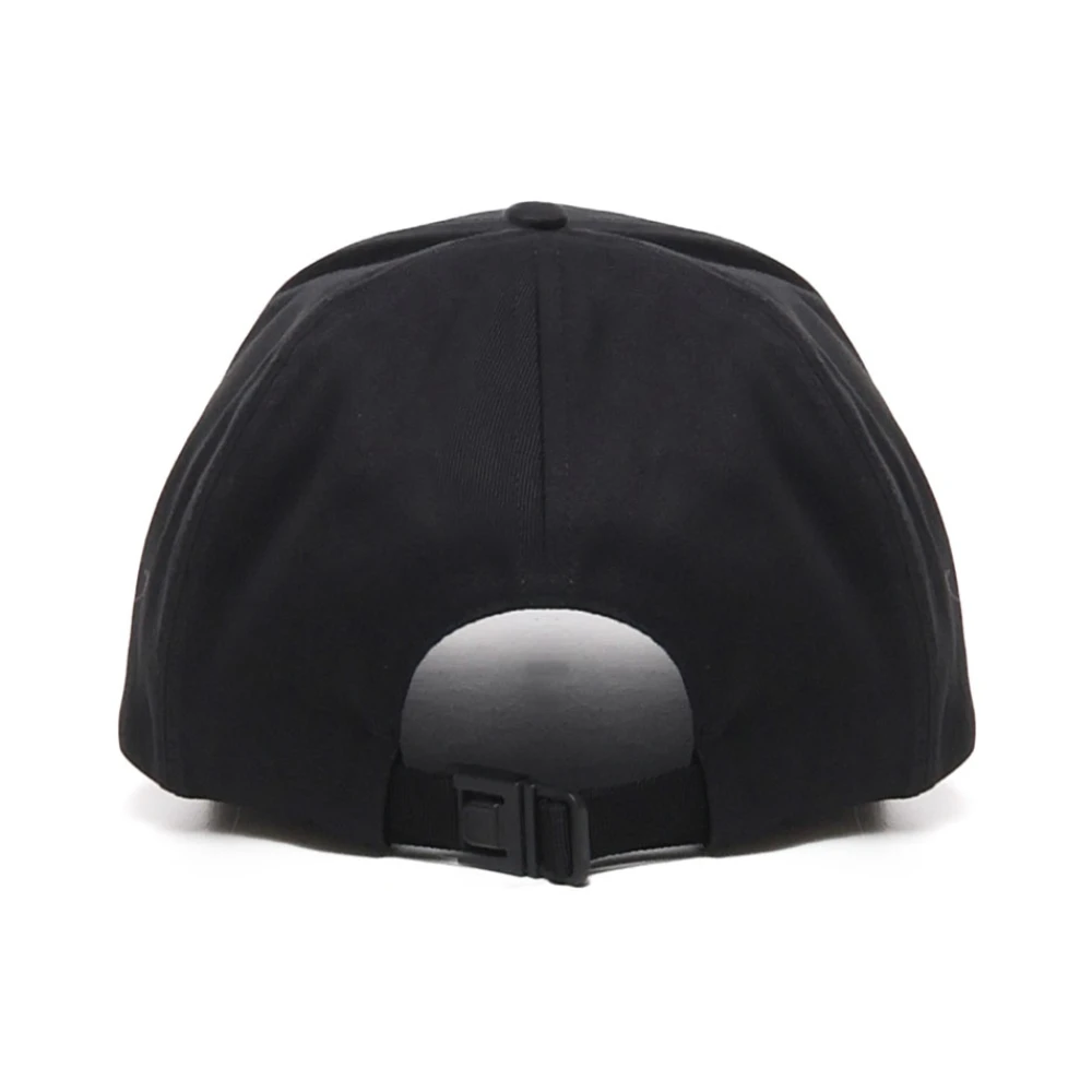 Moncler Zwarte Logo Hoeden Verstelbare Sluiting Black Heren