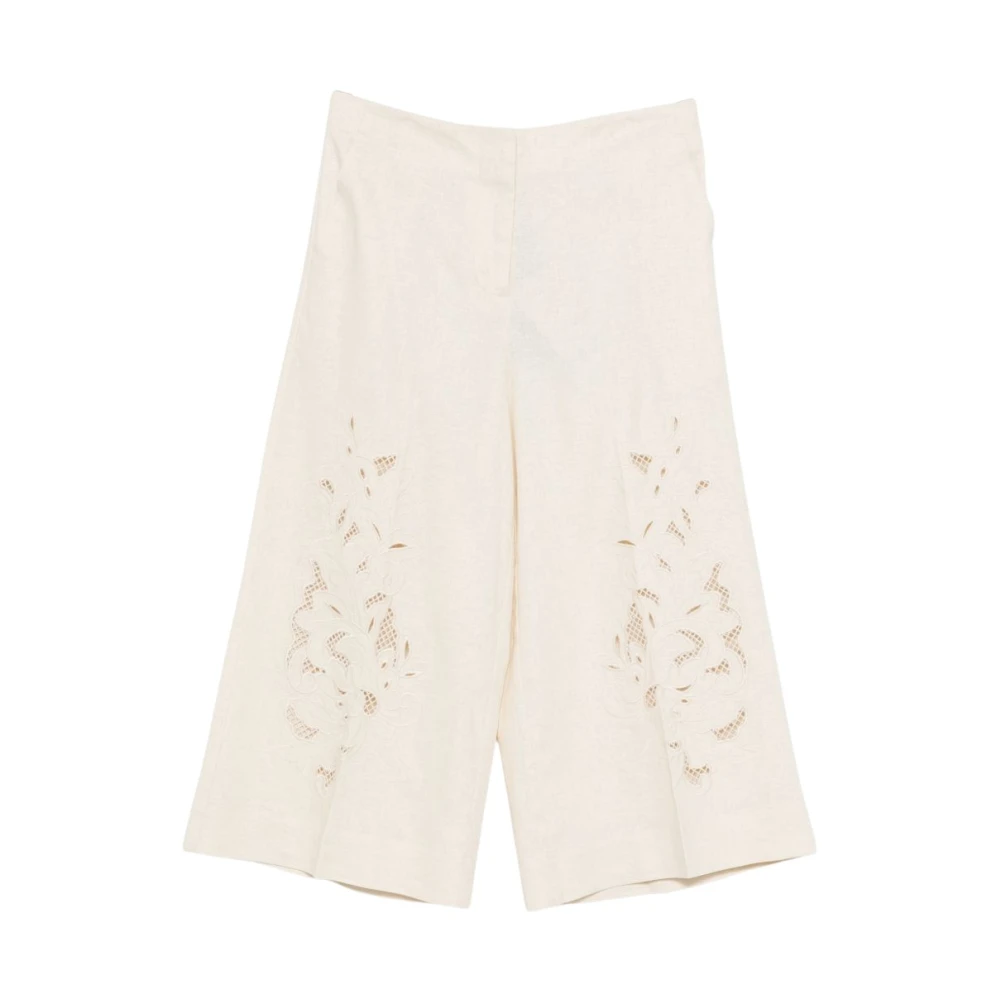 Twinset Women's Beige Cropped Trousers, Xs, Cropped Trousers