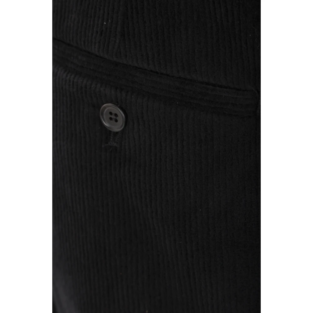 Bally Zwarte Corduroy Rechte Pijp Broek Black Heren