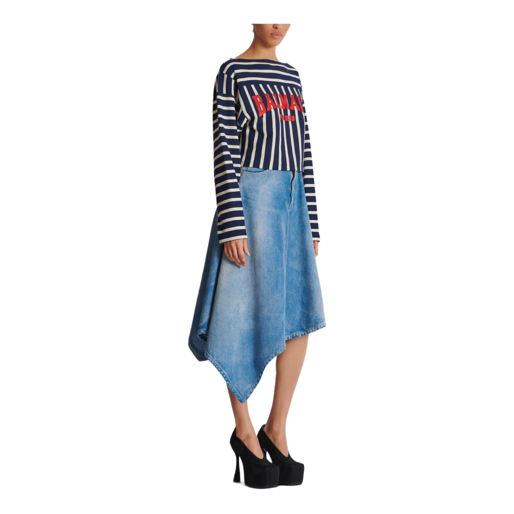 Balmain Gestreepte baseball top Multicolor Dames