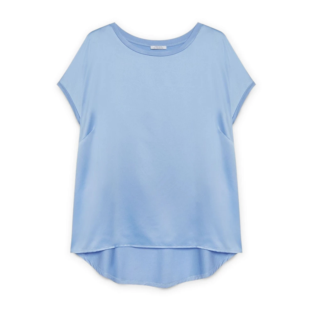 Fiorella Rubino Satijnen blouse Blue Dames
