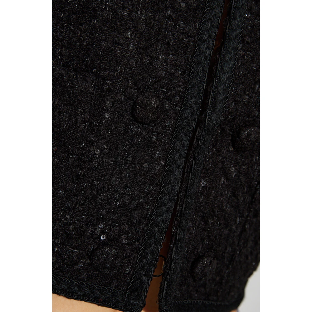 Rotate Birger Christensen Tweed blazer met glinsterende applicaties Black Dames