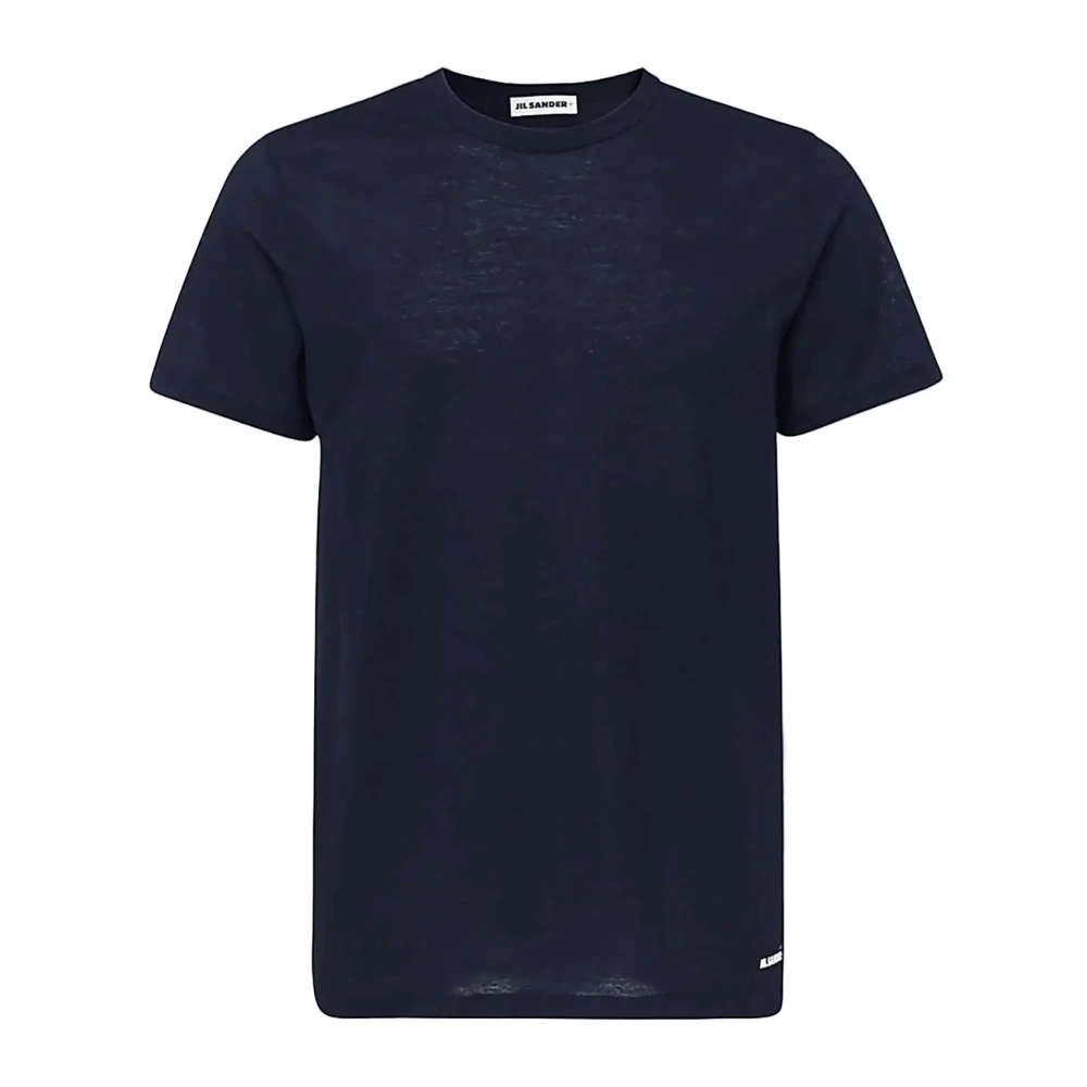 Jil Sander Blauw T-shirt Regular Fit Geschikt voor alle temperaturen 100% katoen Blue Heren