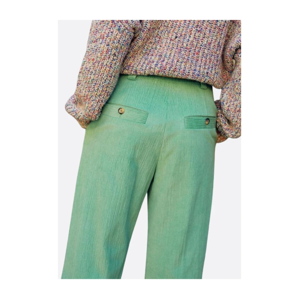 Momoni Velvet Straight-Leg Chinos Green Dames
