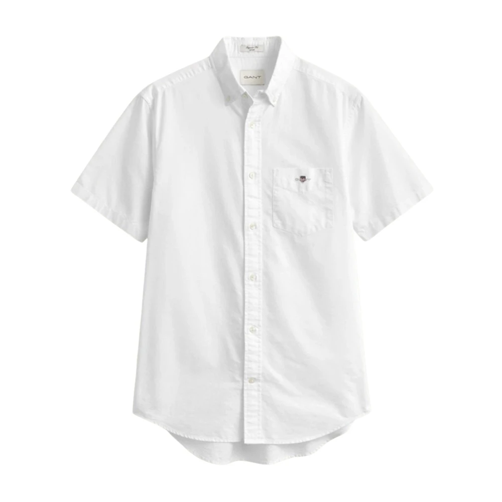 Gant Men's White Classic Oxford Short Sleeve Shirt - Short Sleeve Shirts - L - Shirts
