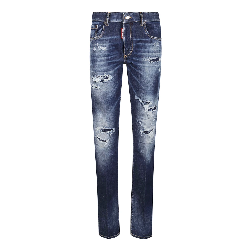 Dsquared2 Navy Blauwe 24 7 Jeans Blue Dames