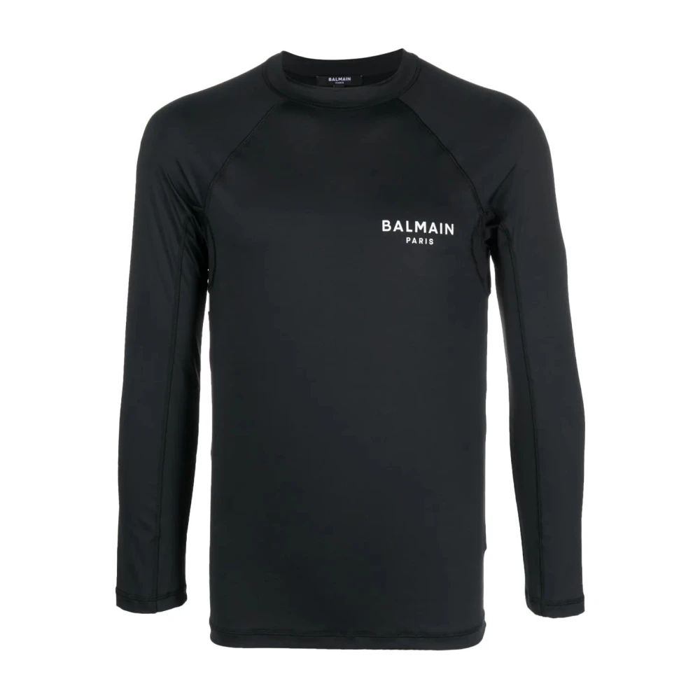 Balmain Men's Black Raglan Long Sleeves T-Shirt